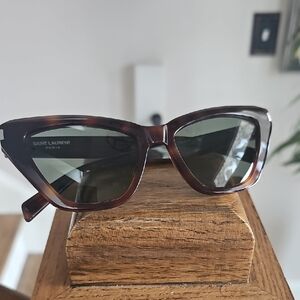Saint Laurent Brown Cat-Eye Sunglasses